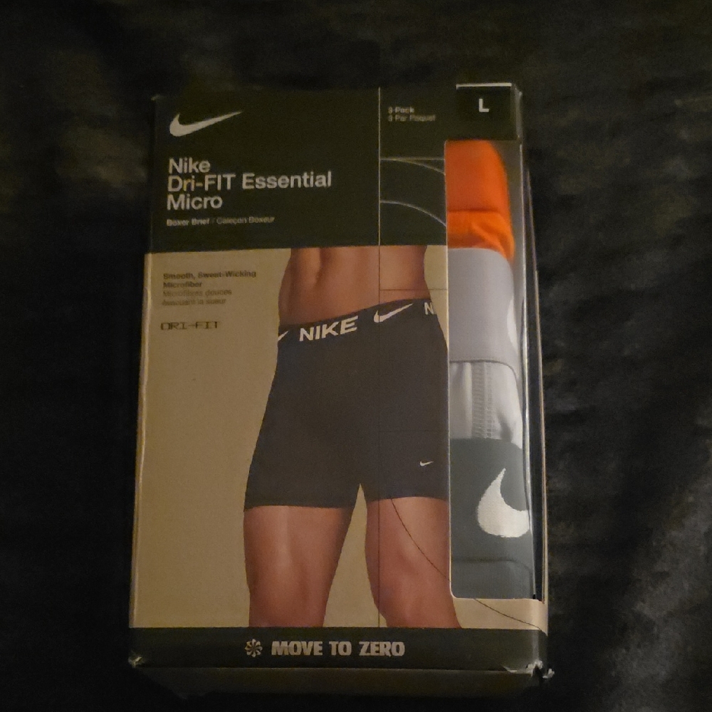 Nike Dri-FIT Essential Micro Boxer Briefs - Black and Orange